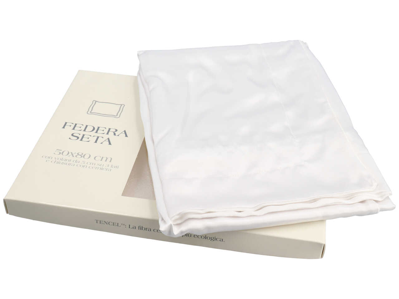 SETA FEDERA C/ZIP 50X80CM BIANCA 05000201