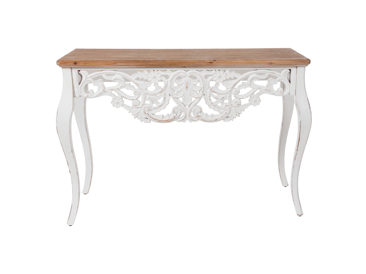 CONSOLLE DECORATA C/TOP NAT,111X40X77CM KL99087