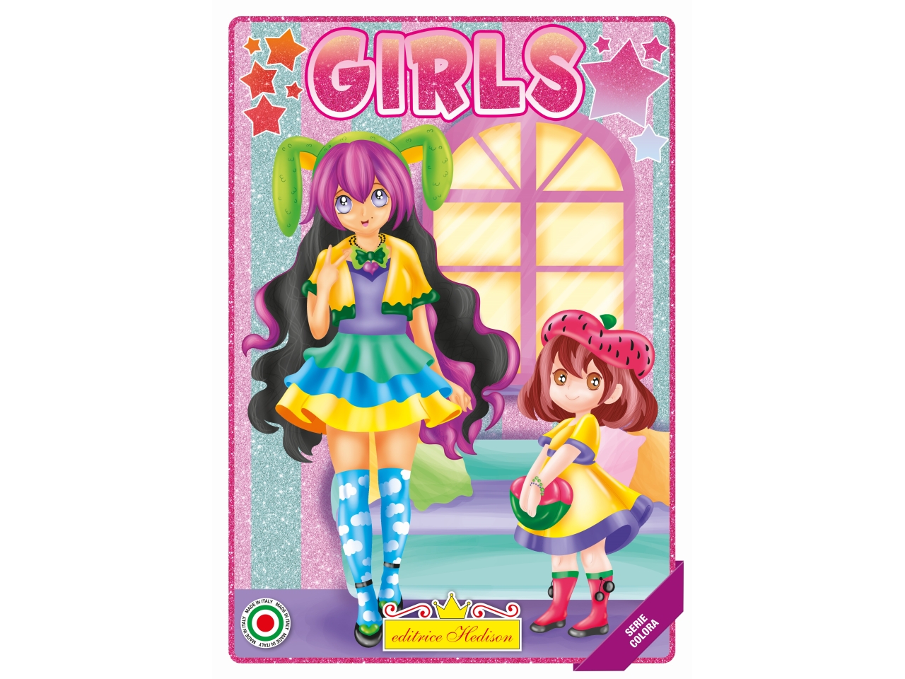 LIBRO DA LEGGERE E COLORARE GIRLS CARTOONS 4449