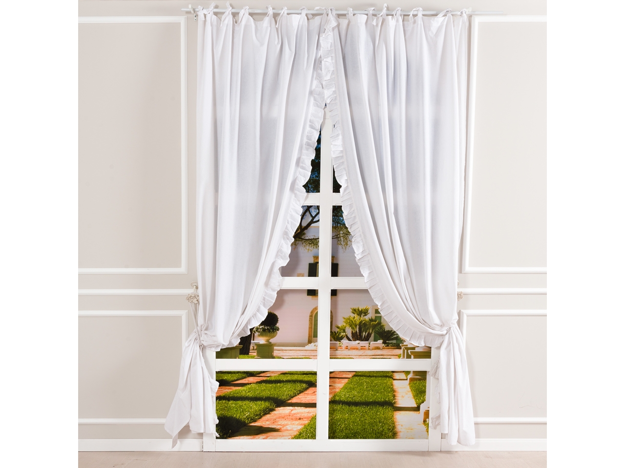 NINFEA TENDE IN PIZZO BIANCO 150X300CM TS70026 NINFEA TENDE IN PIZZO BIANCO 150X300CM TS70026