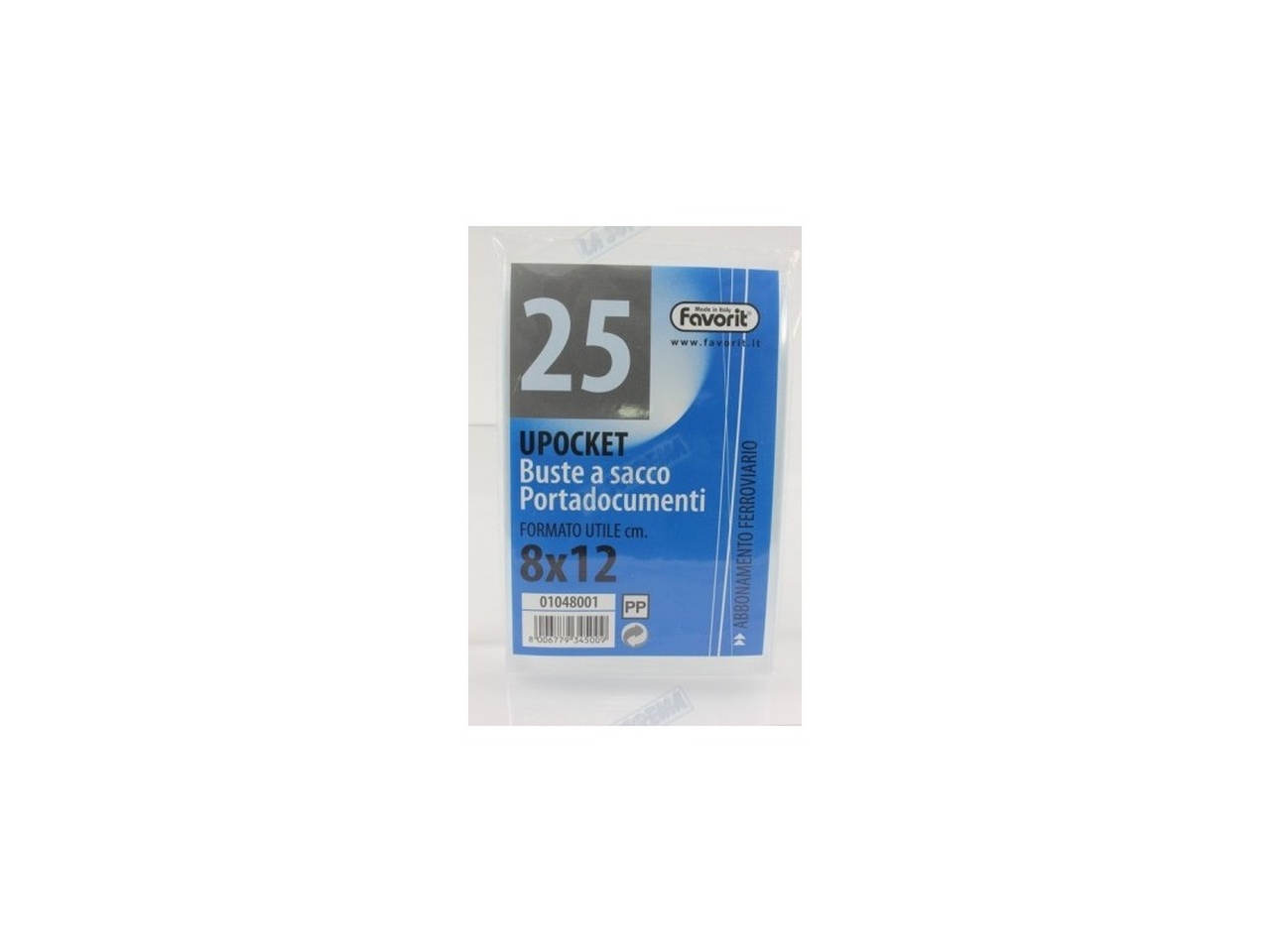 BUSTA UPOCKET 8X12CM TRASP. 25PZ 100460089