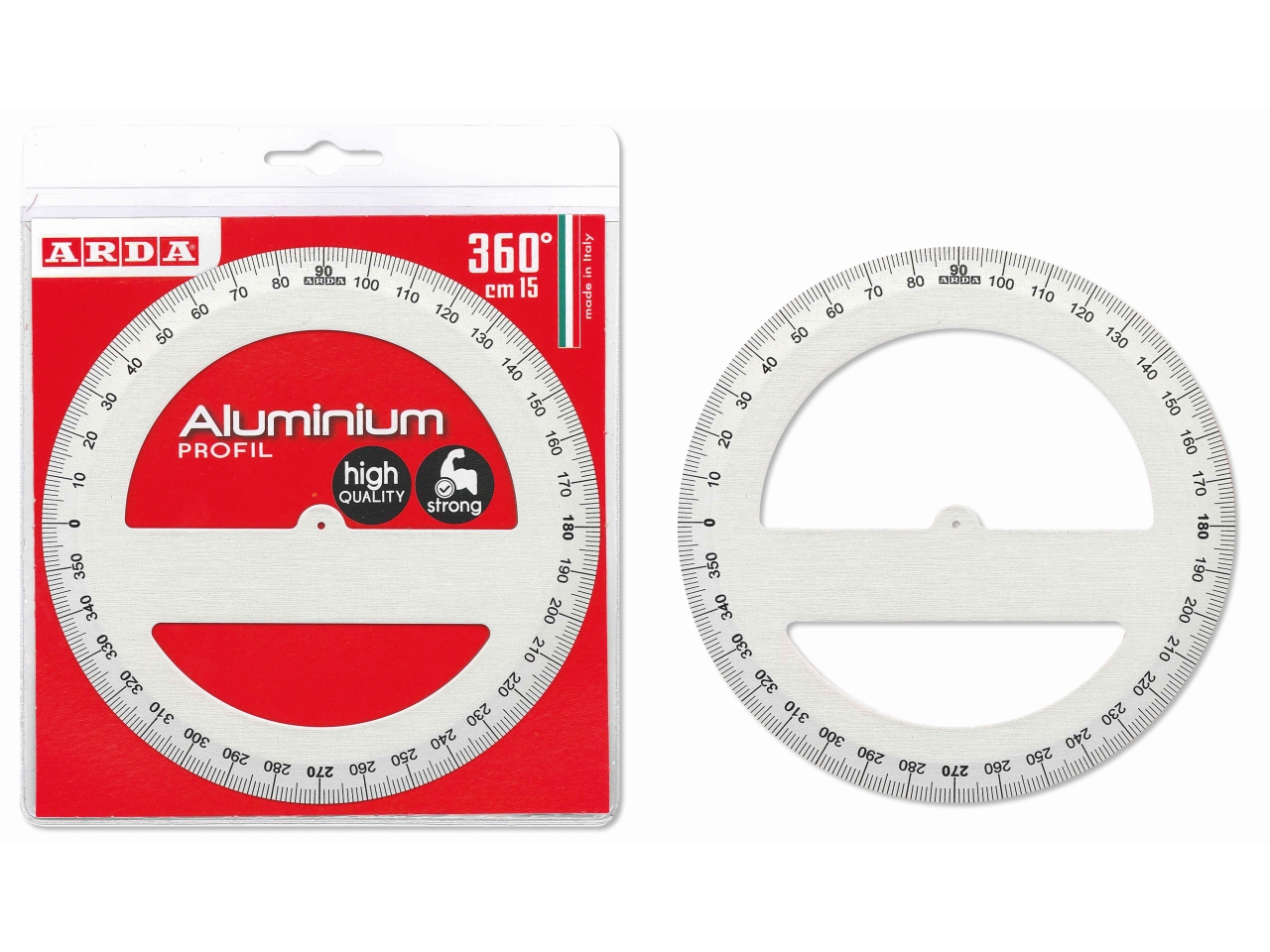 PROFIL GONIOMETRO 360 GRADI 15CM ALLUMINIO 18715