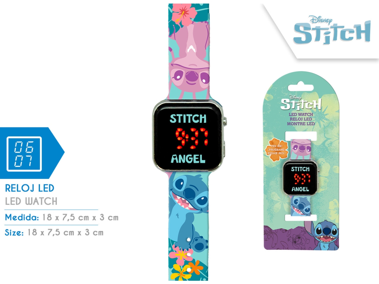 STITCH TROPICAL OROLOGIO LED LAS4197