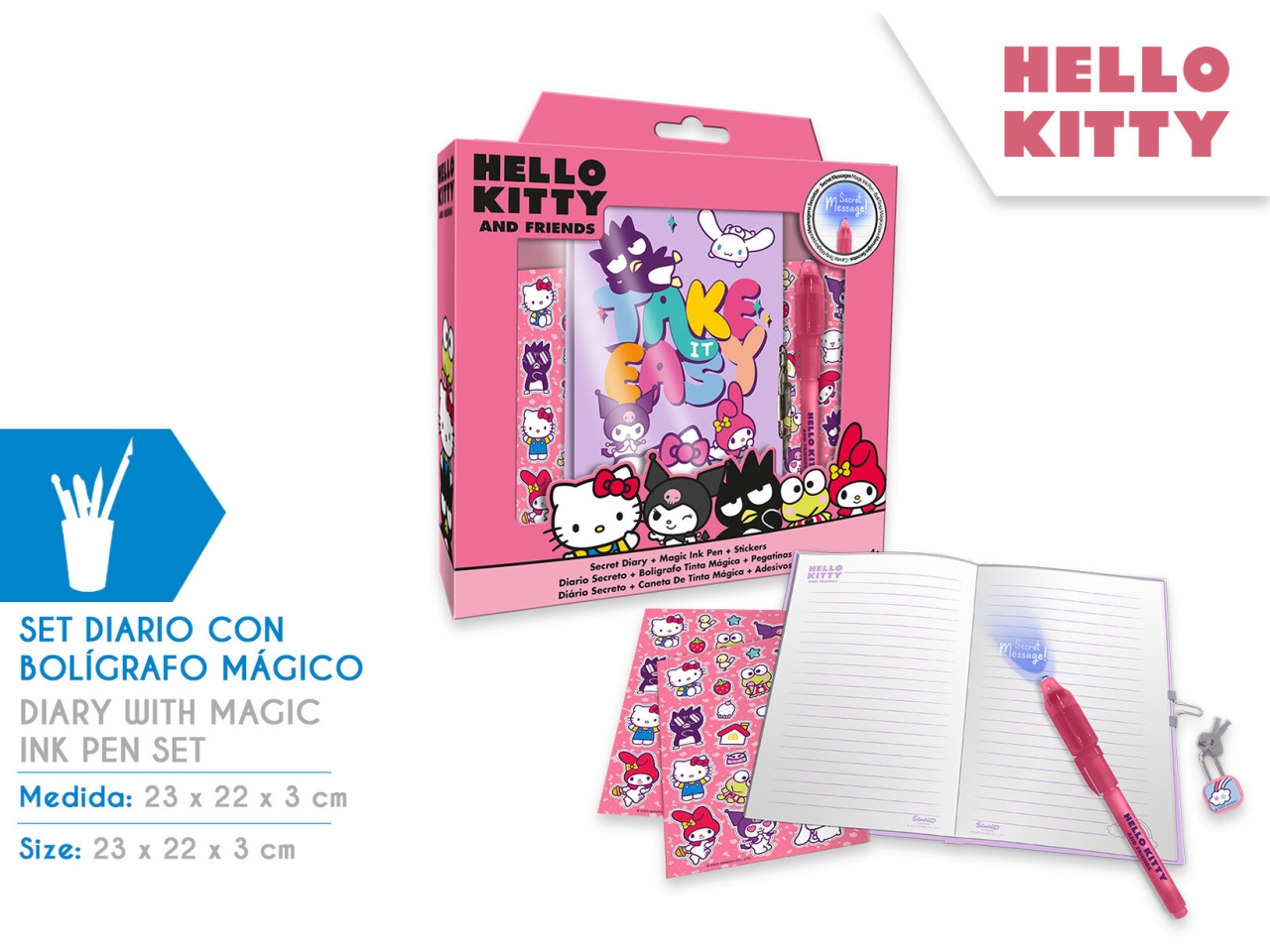 HELLO KITTY DIARIO CON PENNA MAGICA HK50184