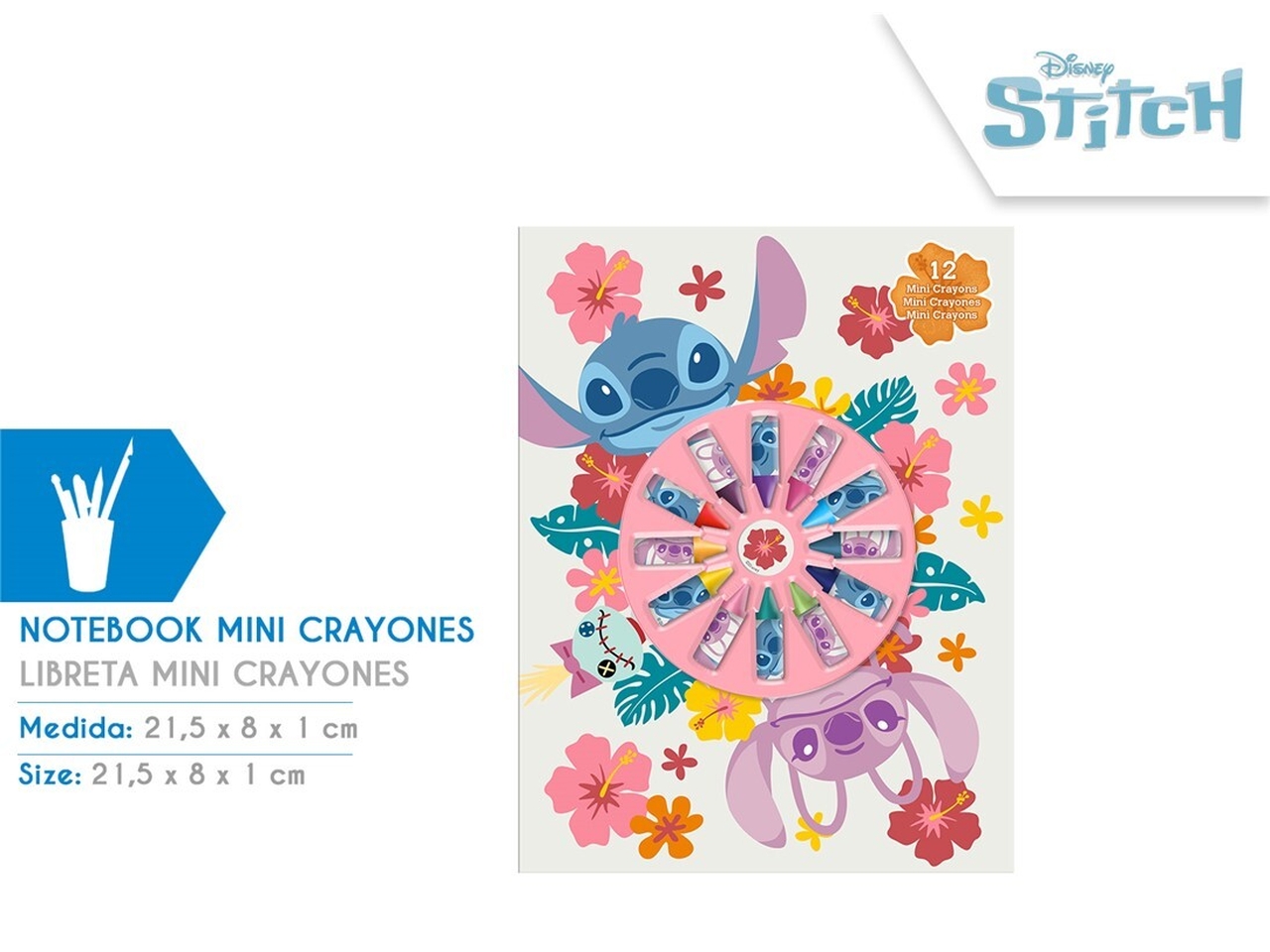 STITCH QUADERNO CON 12 MINI PASTELLI ST00074 STITCH QUADERNO CON 12 MINI PASTELLI ST00074
