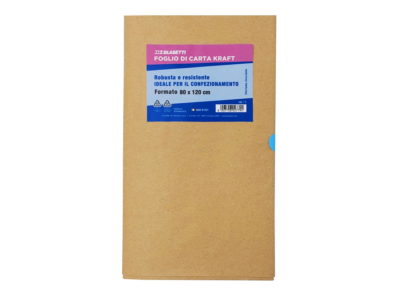 FOGLIO CARTA KRAFT AVANA PIEG. 80G 80X120CM 0779