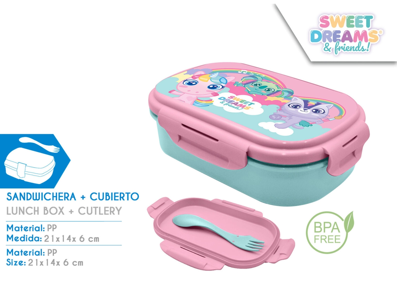 PORTA PANINO RETT. CON POSATE SWEET DREAMS KL11515