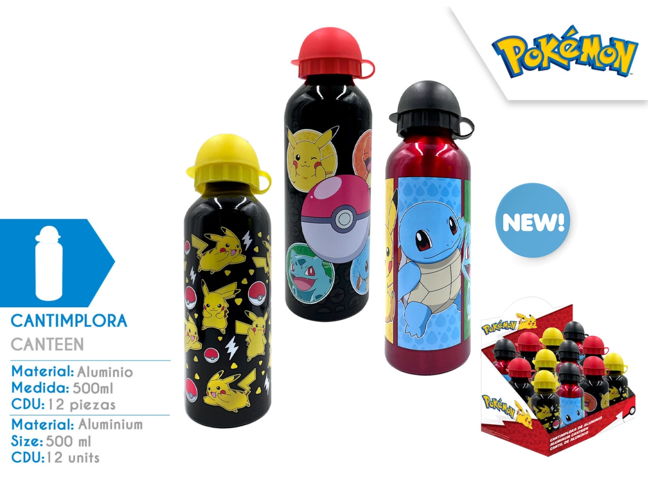POKEMON BORRACCIA ALLUMINIO 500ML 3ASS PK00014