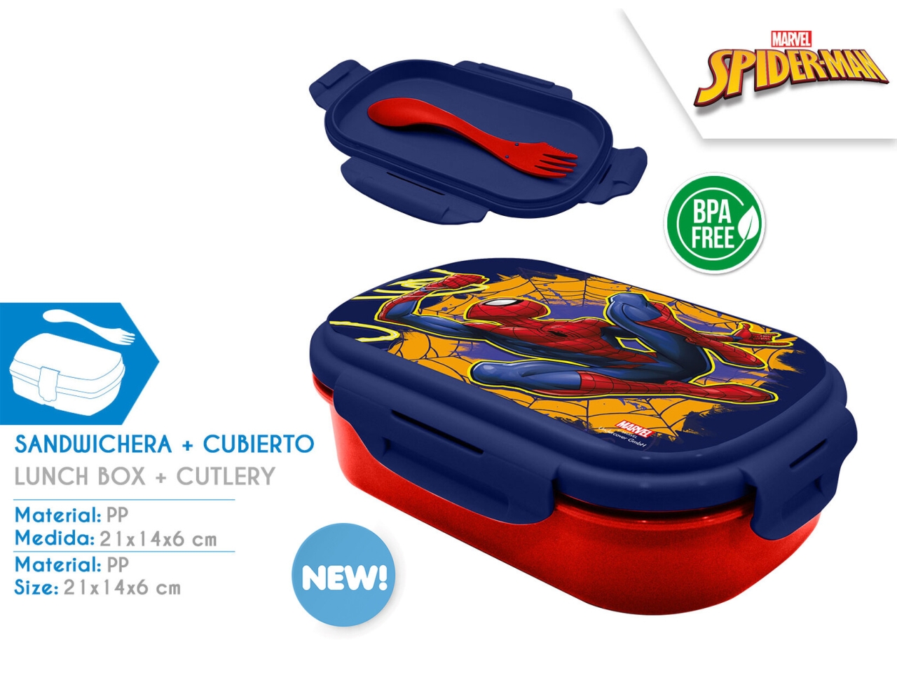 SPIDERMAN PORTA PANINO CON POSATE SP50071