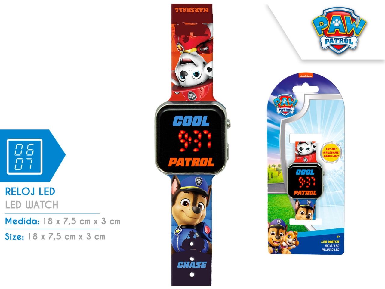 PAW PATROL OROLOGIO LED PW20003