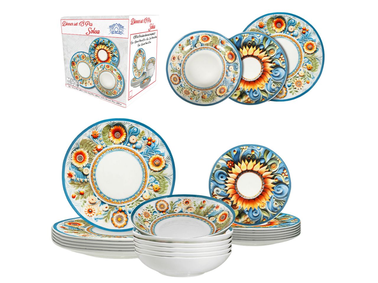 SERVIZIO PIATTI 18 PEZZI SOLEA 956052