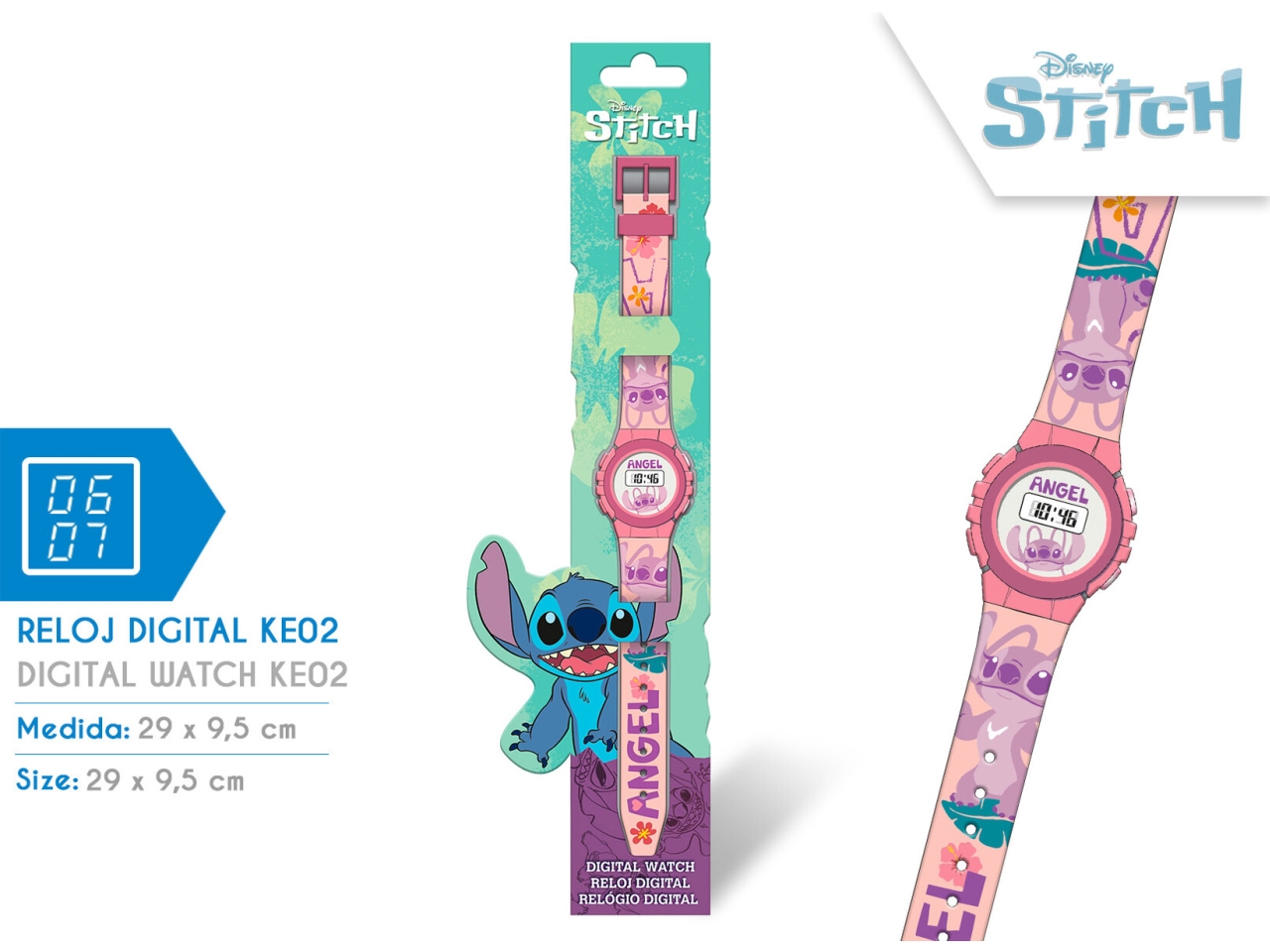 STITCH OROLOGIO DIGITALE KE02 ROSA LAS4194