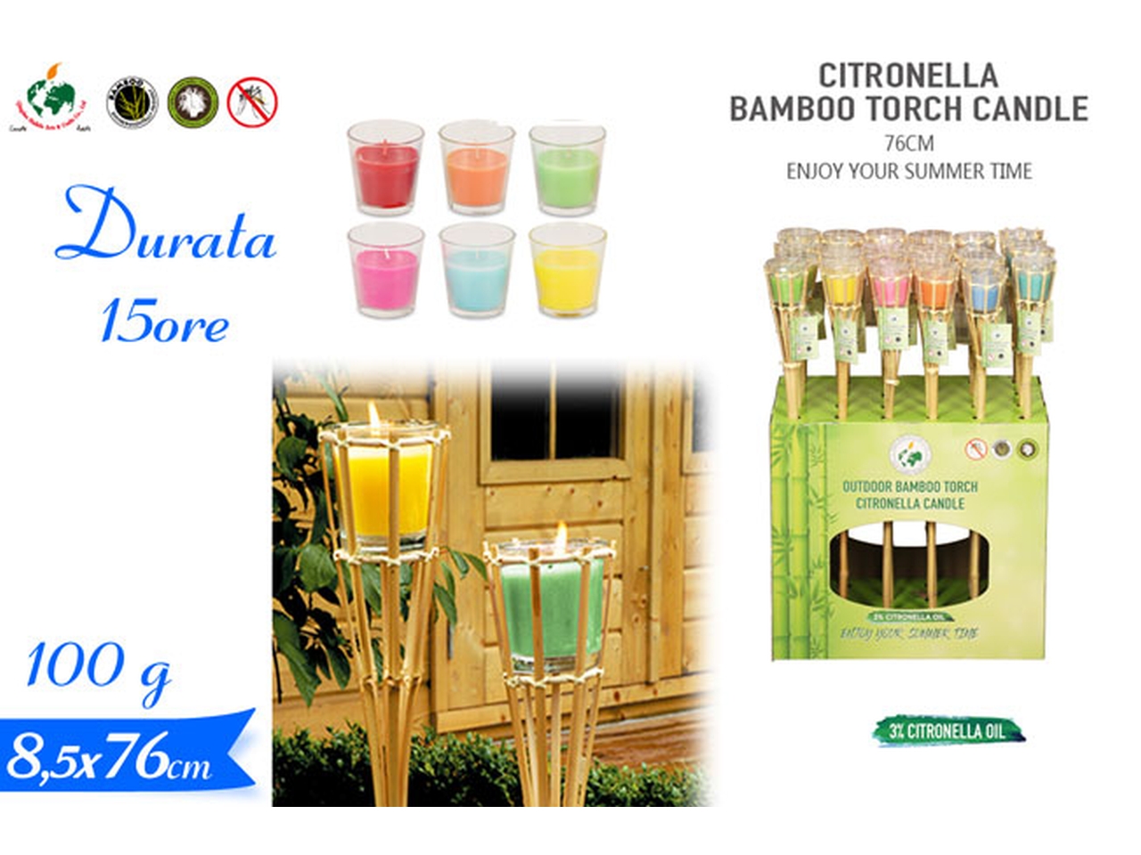 TORCIA IN BAMBOO CITRONELLA 76CM 564012
