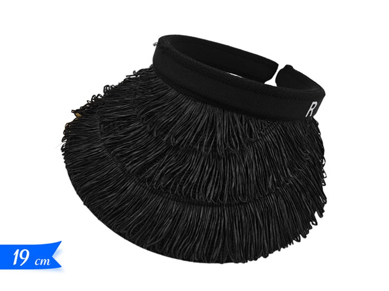 CAPPELLO PAGLIA NERO 19X14CM 440615