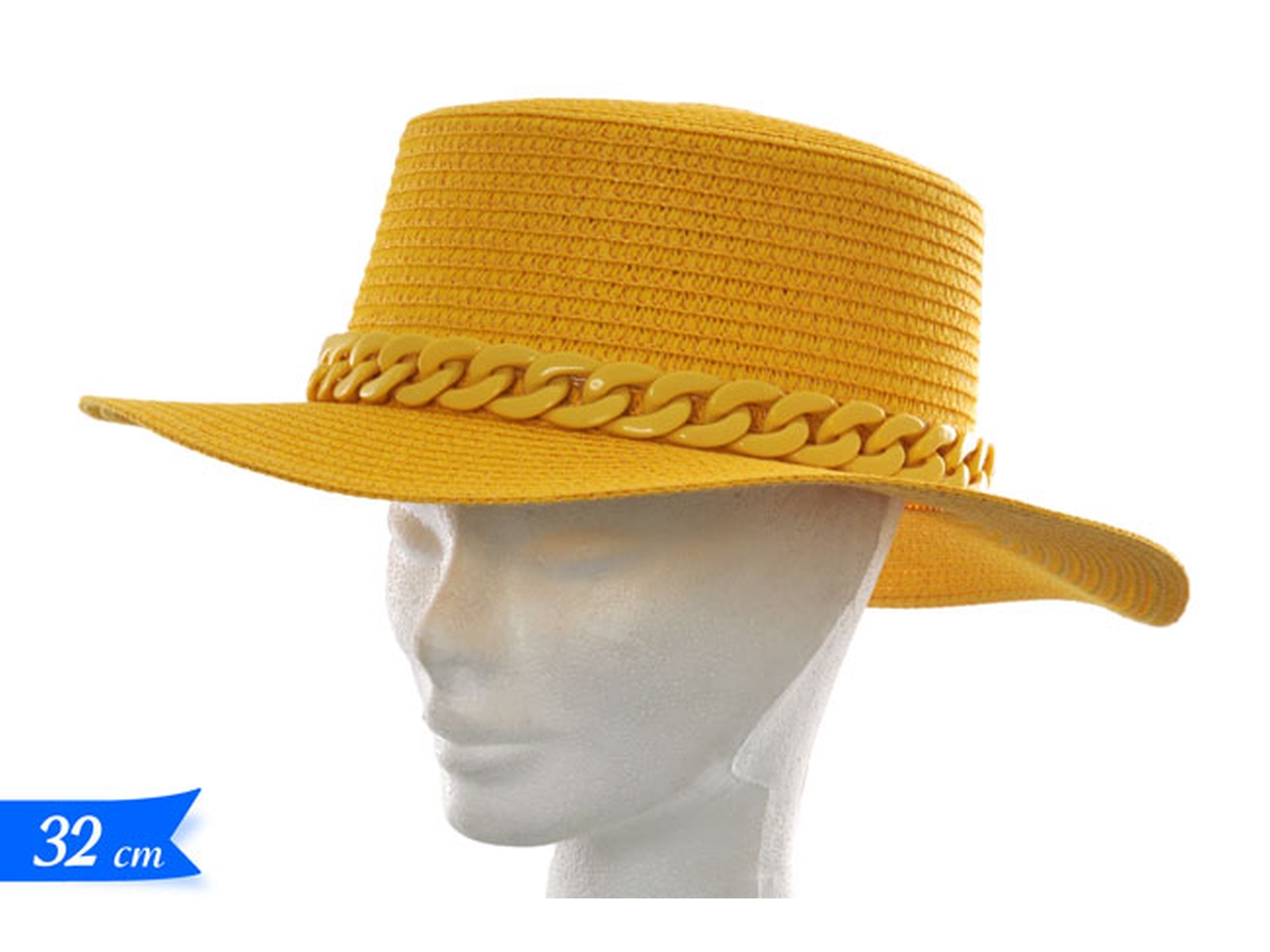 CAPPELLO PAGLIA 32X9CM GIALLO 440617