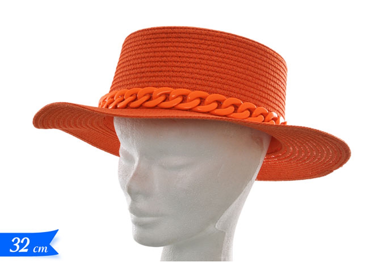 CAPPELLO PAGLIA 32X9CM ARANCIONE 440618