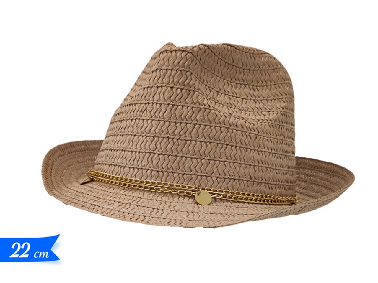 CAPPELLO PAGLIA C/DEC MARRONE 440620