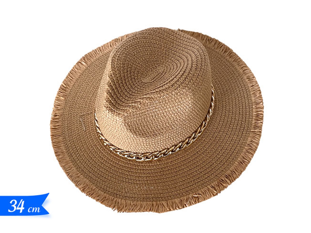 CAPPELLO PAGLIA C/DEC 34X11CM 440627