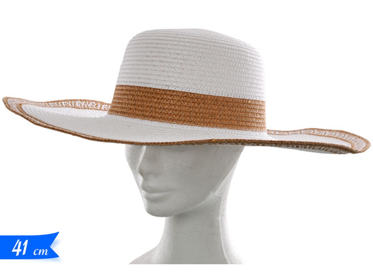 CAPPELLO PAGLIA C/DEC 41X10CM 440628