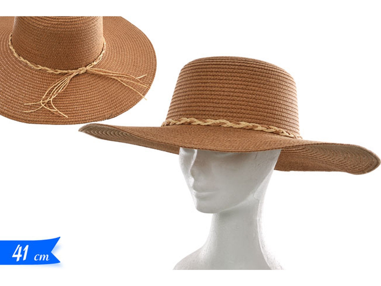 CAPPELLO PAGLIA C/FIOCCO 41X10CM 440631