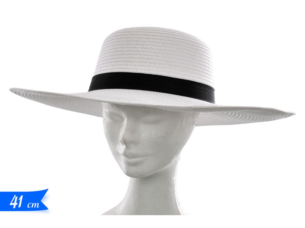 CAPPELLO PAGLIA BIANCO 41X10CM 440633