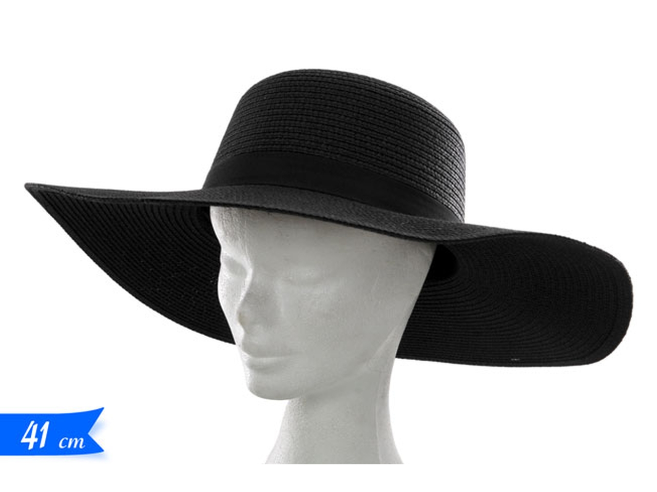 CAPPELLO PAGLIA NERO 41X10CM 440633A