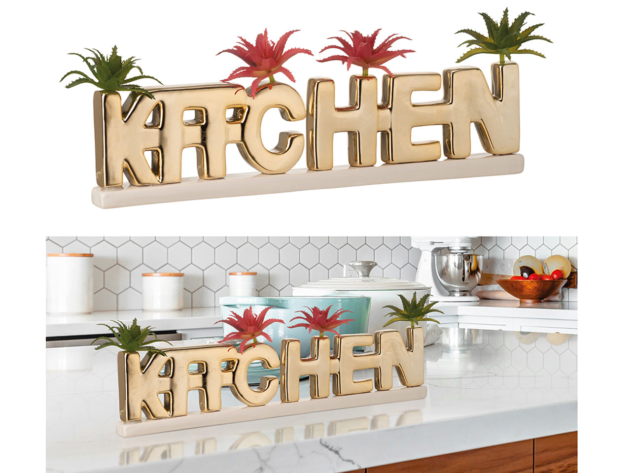 SCRITTA KITCHEN GOLD CON PIANTINE 25073G $