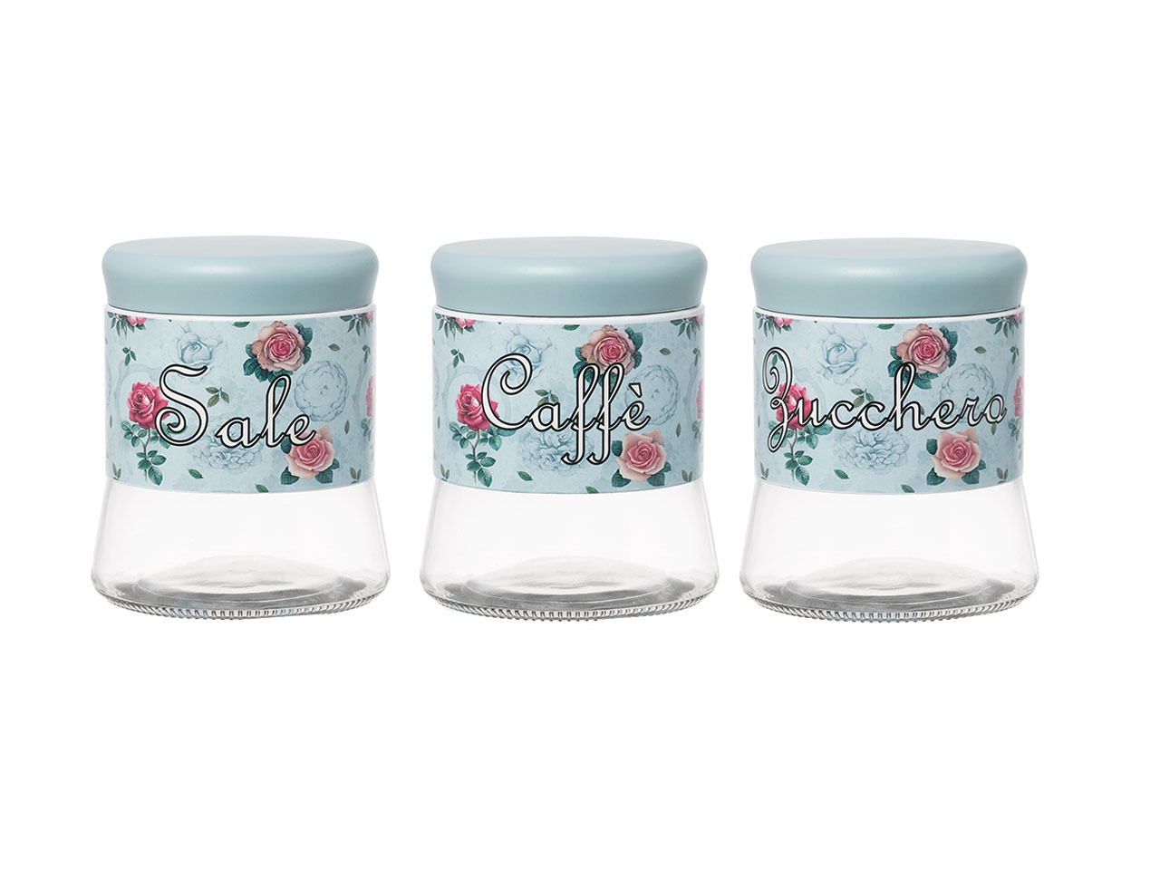 TRIS BARATTOLI 650ML SHABBY AZZURRO BV062