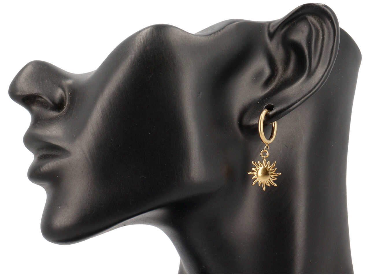 ORECCHINI CERCHIETTO 10MM CON SOLE ORO