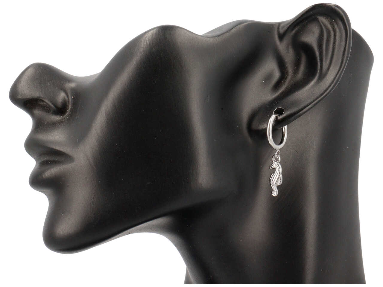 ORECCHINI CERCHIETTO 10MM C/CAVALLO MARINO