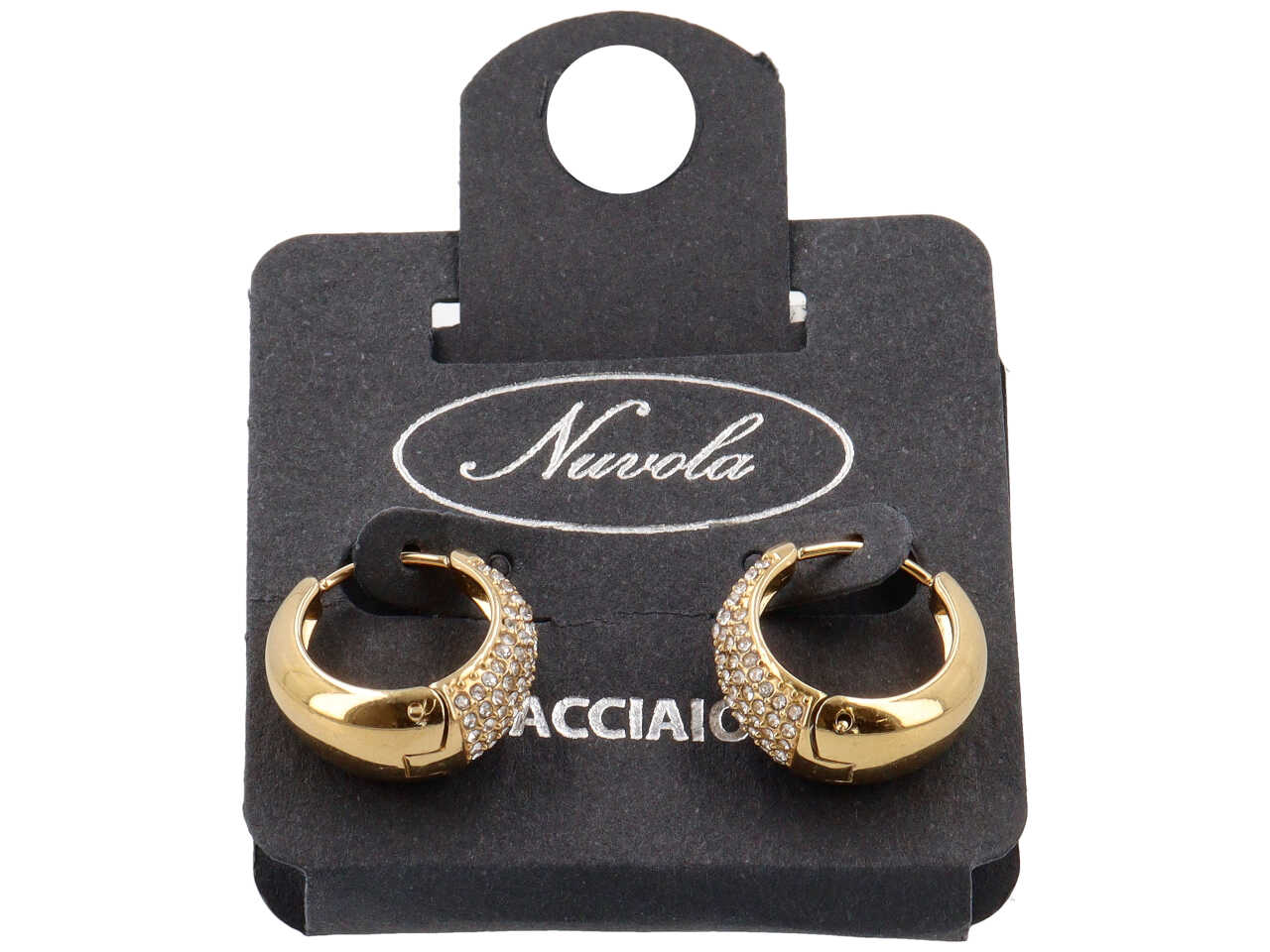 ORECCHINI CERCHIETTI CHUNKY CON PAVE’ 20MM ORO