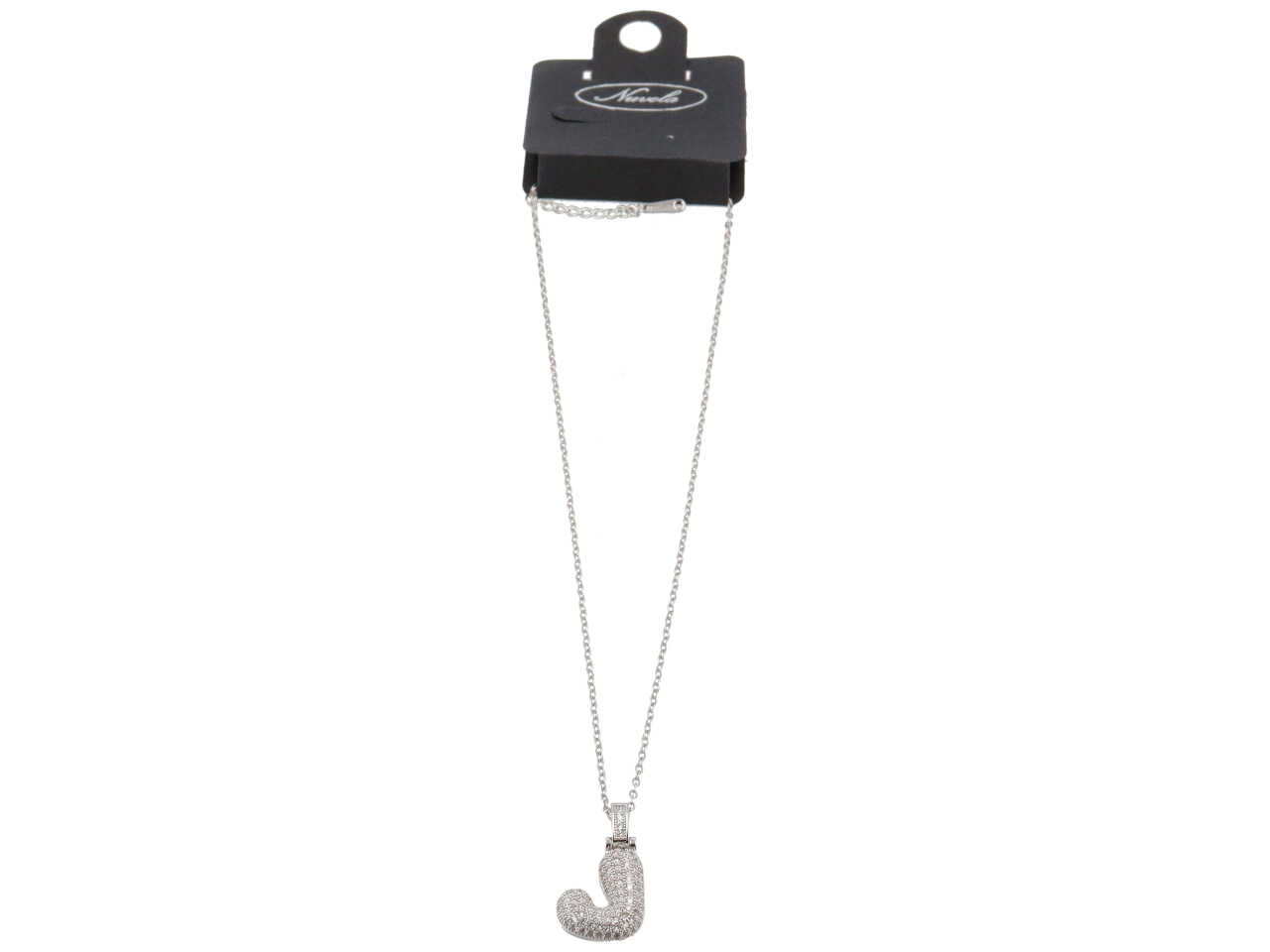 COLLANA ACCIAIO LETTERA OTTONE ZIRCONE J