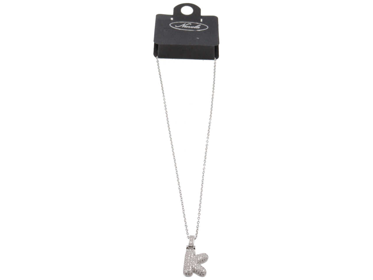 COLLANA ACCIAIO LETTERA OTTONE ZIRC K