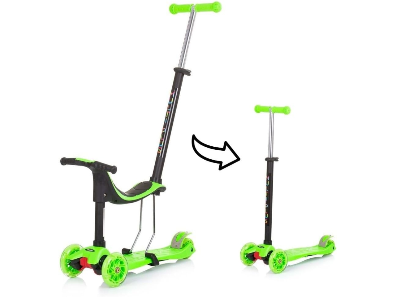 SCOOTER MONOPATTINO 3 IN 1 VERDE DSMUL0232GR