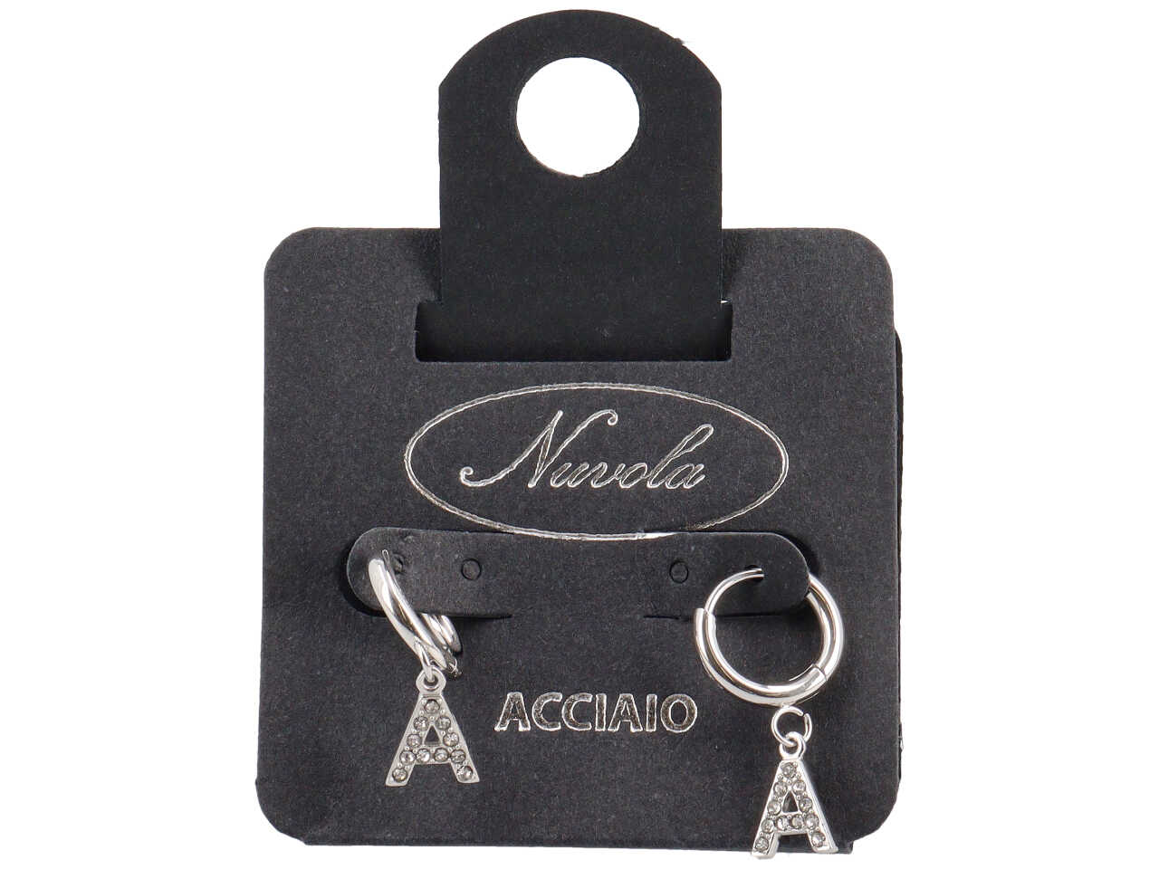 ORECCHINI CERCHIETTI 10MM C/LETTERA ZIRC A KDE10A