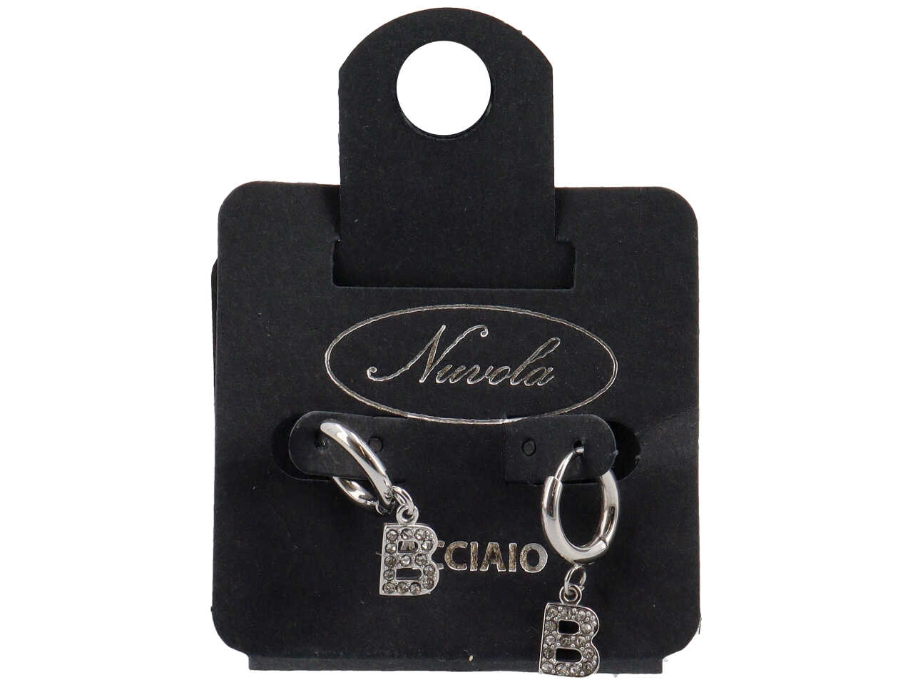 ORECCHINI CERCHIETTI 10MM C/LETTERA ZIRC B KDE10B