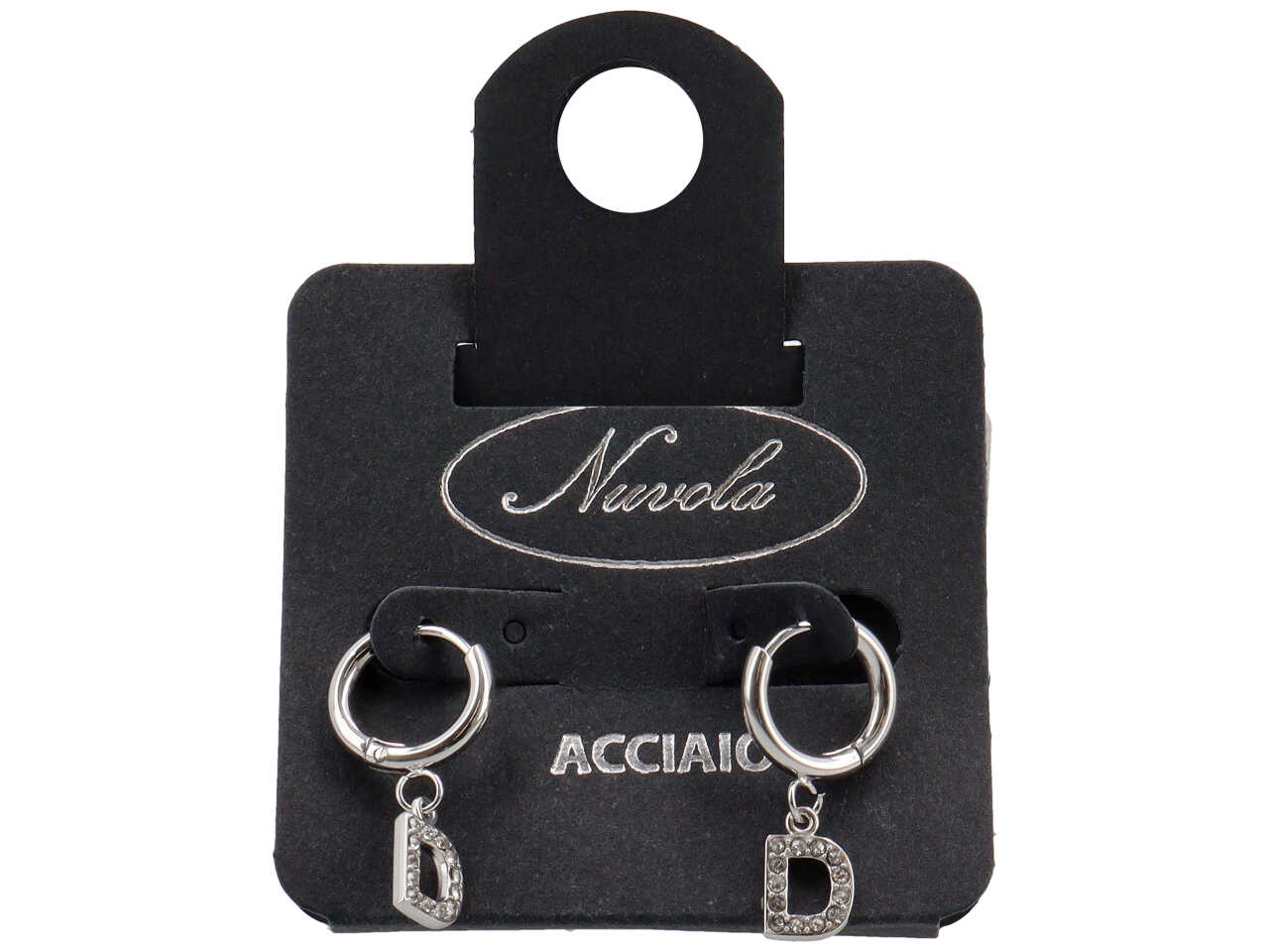 ORECCHINI CERCHIETTI 10MM C/LETTERA ZIRC D KDE10D