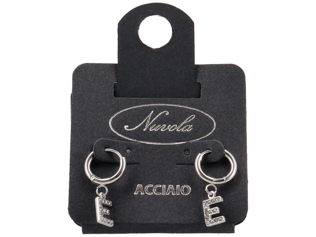 ORECCHINI CERCHIETTI 10MM C/LETTERA ZIRC E KDE10E