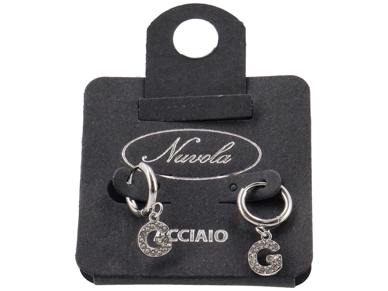 ORECCHINI CERCHIETTI 10MM C/LETTERA ZIRC G KDE10G