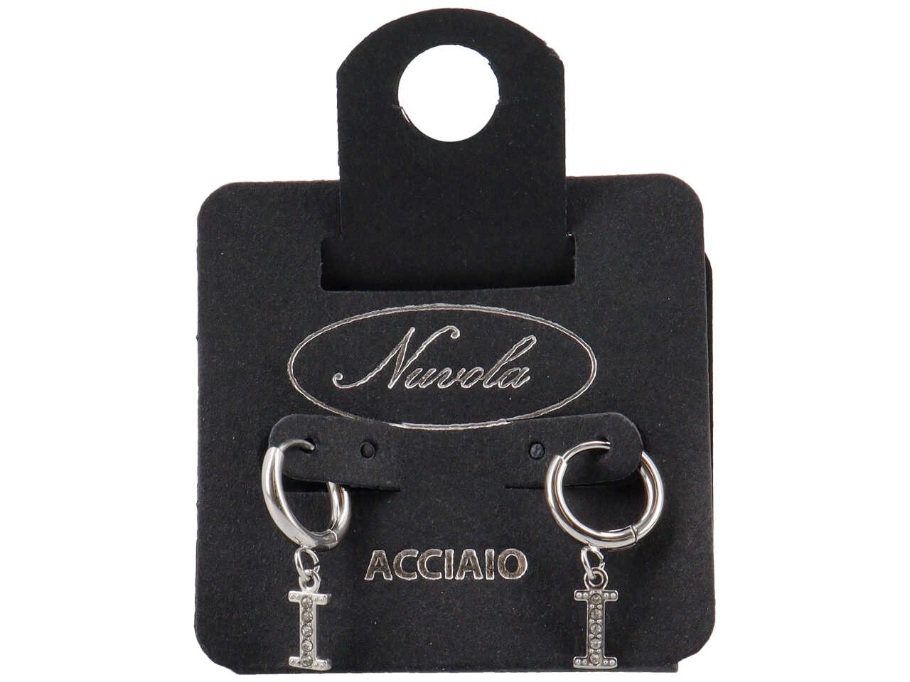 ORECCHINI CERCHIETTI 10MM C/LETTERA ZIRC I KDE10I