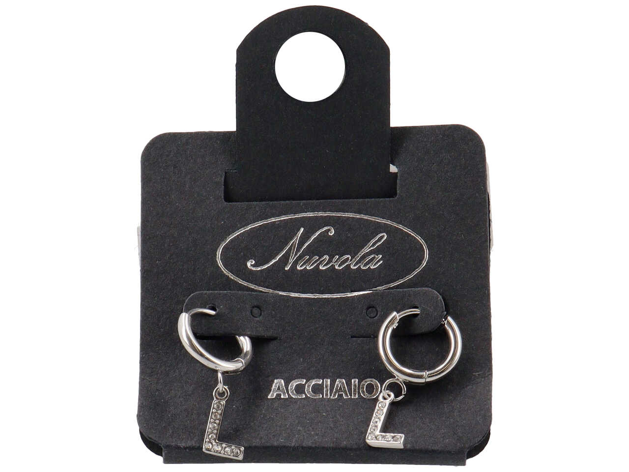 ORECCHINI CERCHIETTI 10MM C/LETTERA ZIRC L KDE10L