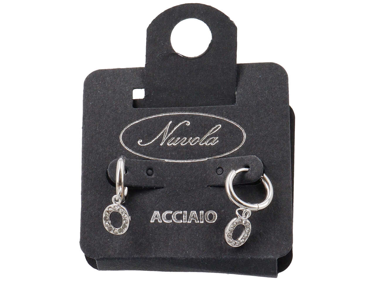 ORECCHINI CERCHIETTI 10MM C/LETTERA ZIRC O KDE10O