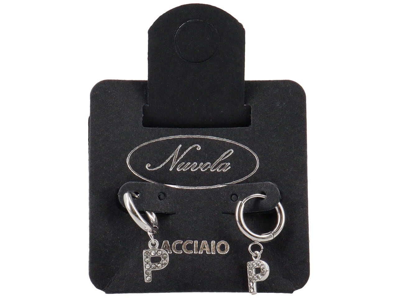 ORECCHINI CERCHIETTI 10MM C/LETTERA ZIRC P KDE10P