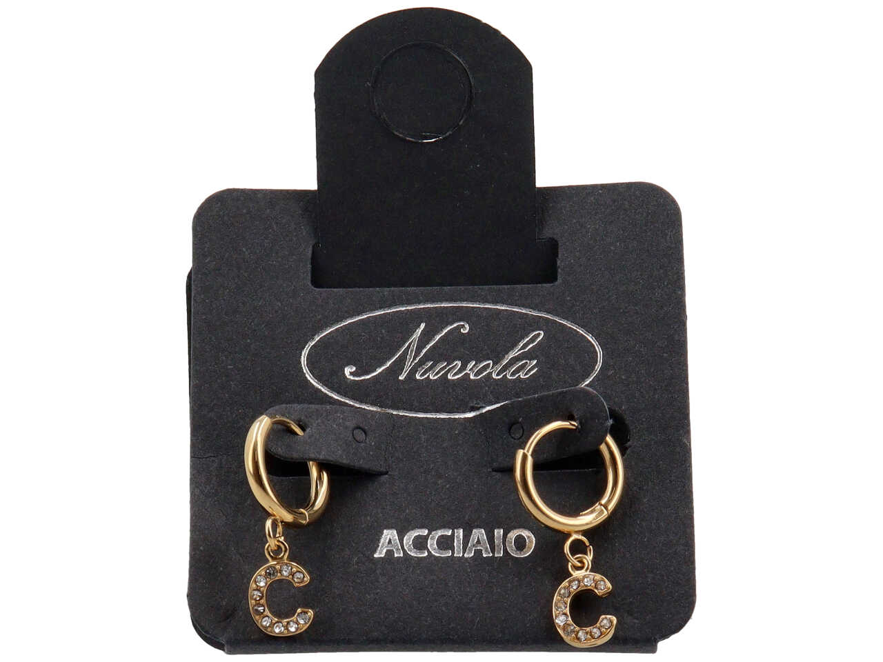 ORECCHINI CERCHIETTI 10MM C/LETT ORO ZIRC C KDE20C