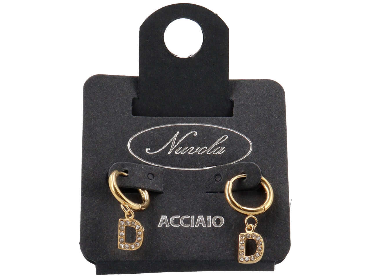 ORECCHINI CERCHIETTI 10MM C/LETT ORO ZIRC D KDE20D