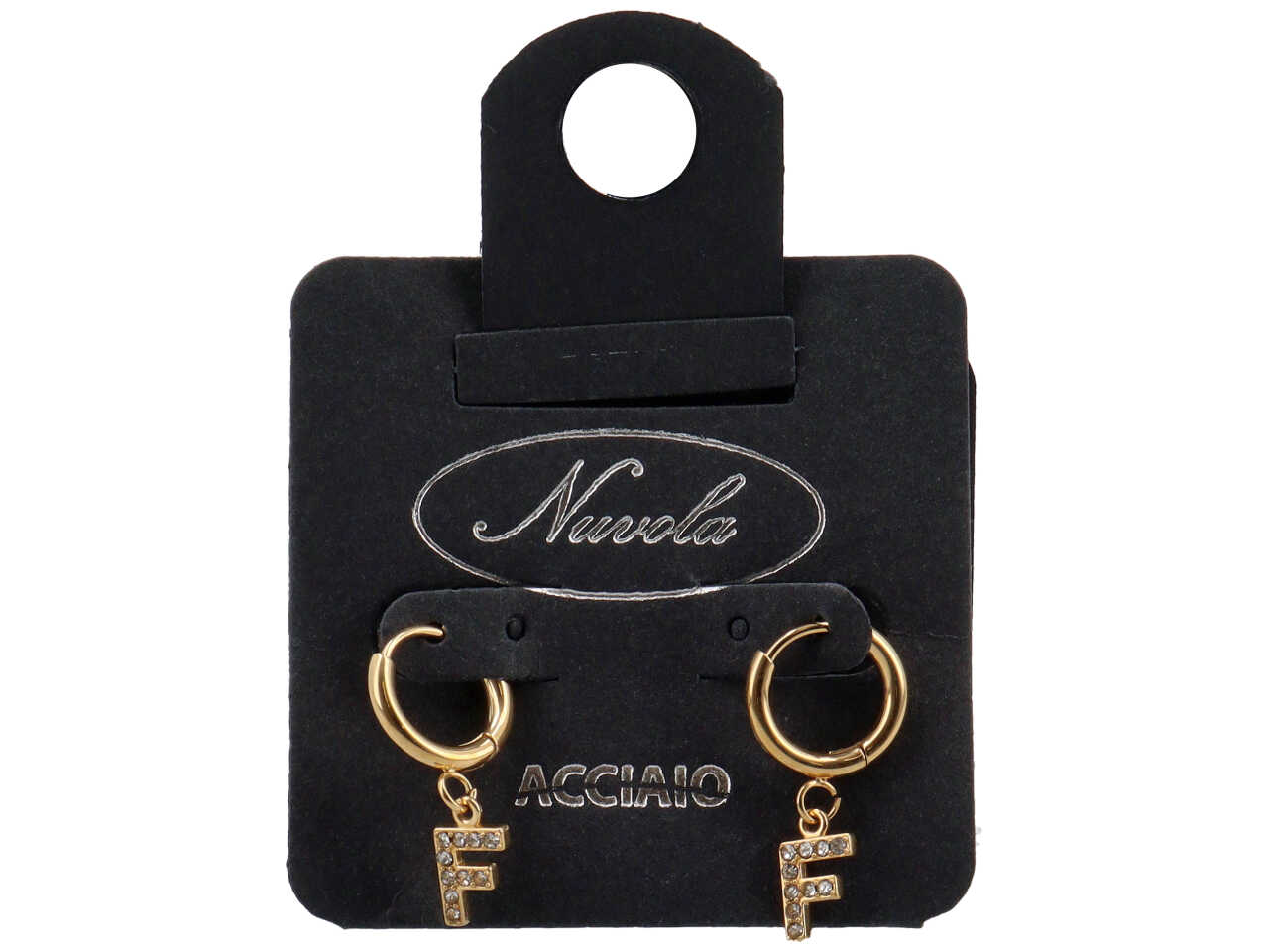 ORECCHINI CERCHIETTI 10MM C/LETT ORO ZIRC F KDE20F