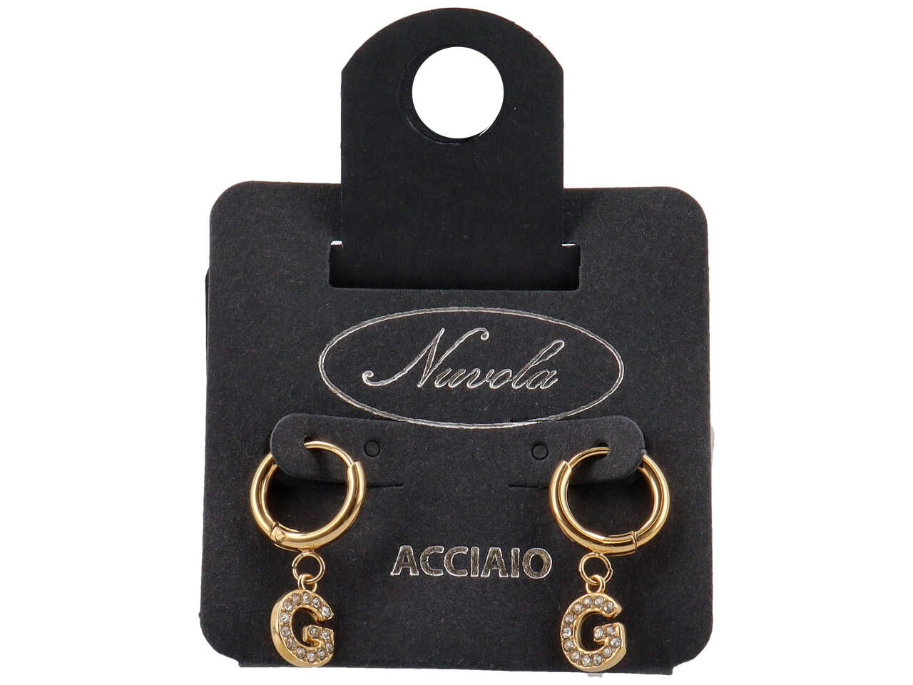 ORECCHINI CERCHIETTI 10MM C/LETT ORO ZIRC G KDE20G