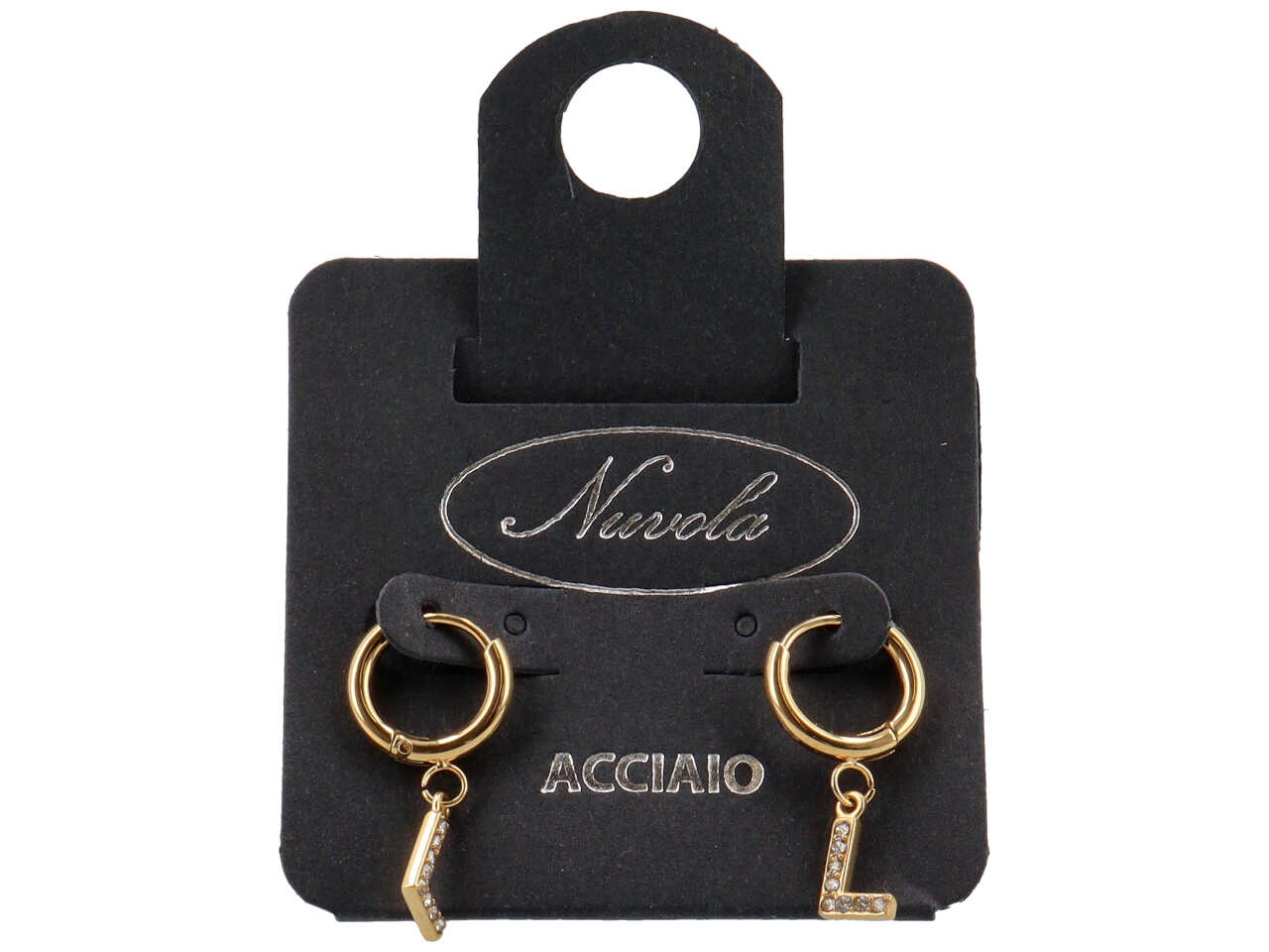 ORECCHINI CERCHIETTI 10MM C/LETT ORO ZIRC L KDE20L