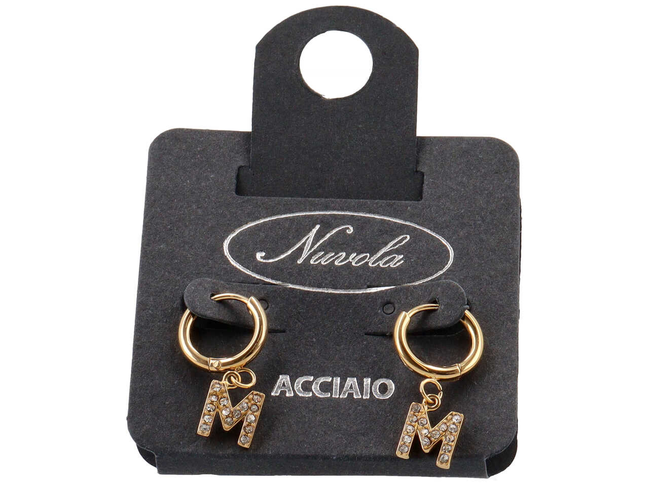 ORECCHINI CERCHIETTI 10MM C/LETT ORO ZIRC M KDE20M