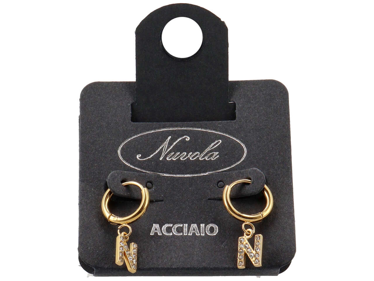 ORECCHINI CERCHIETTI 10MM C/LETT ORO ZIRC N KDE20N